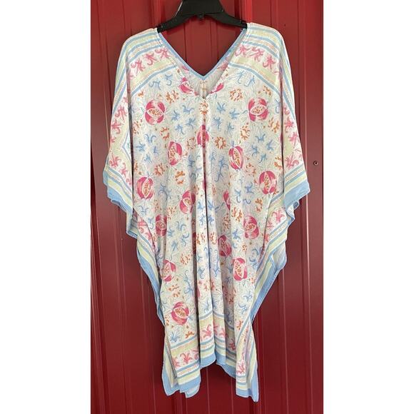 J McLaughlin Dress Poncho Linen Viscose V-Neck Cover Up Womens M/L - Picture 1 of 7